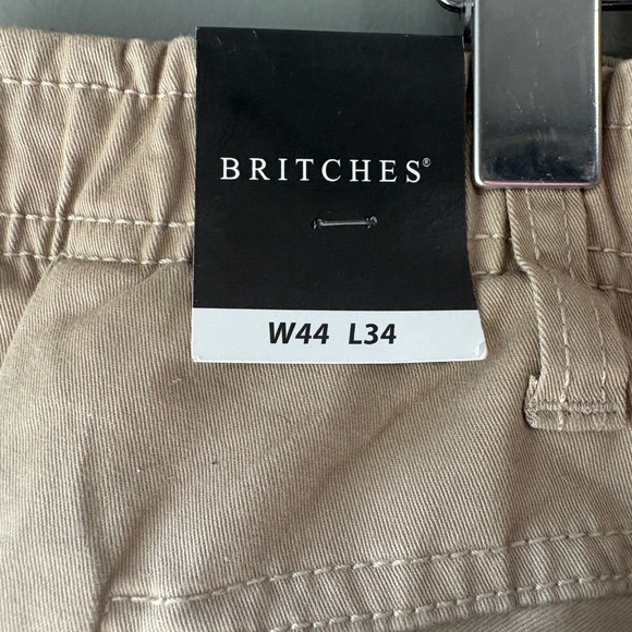 NWT Britches, size W44 x L34 Men's Tan Cargo Pants, stretchy khaki hiking - Picture 4 of 7